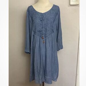 1-30 Indigo Rose Blue dress Crochet 3x